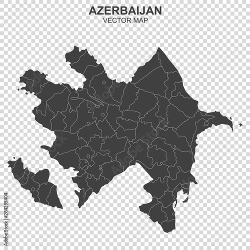 vector map of Azerbaijan on transparent background