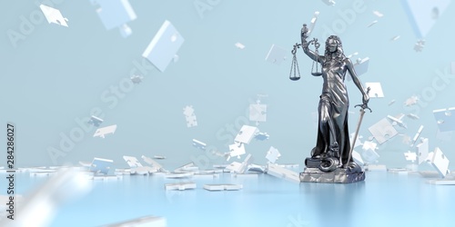 Cuadro en lienzo Lady Justice Puzzle Pieces