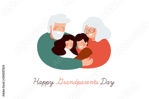 Fototapeta Happy Grandparents Day greeting card