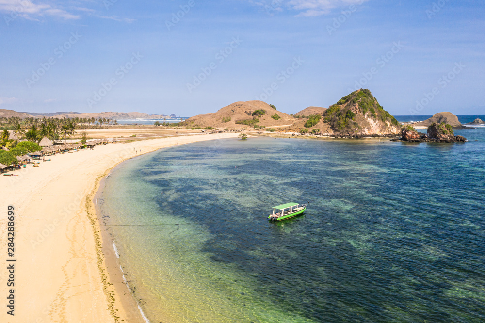 Idyllic Kuta beach in South Lombok in Indonesia in Southeast Asia