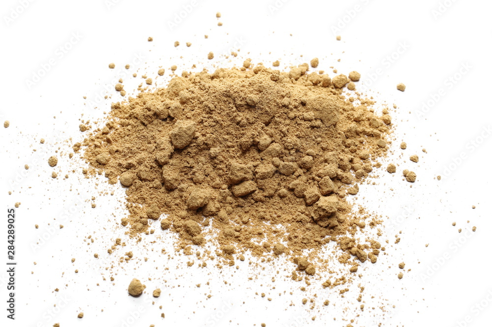 Ginger powder isolated on white background Ginger powder isolated on white background