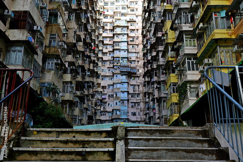 Photography Old public populated housing estates in Hong Kong, China