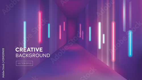 Glowing colorful neon light background