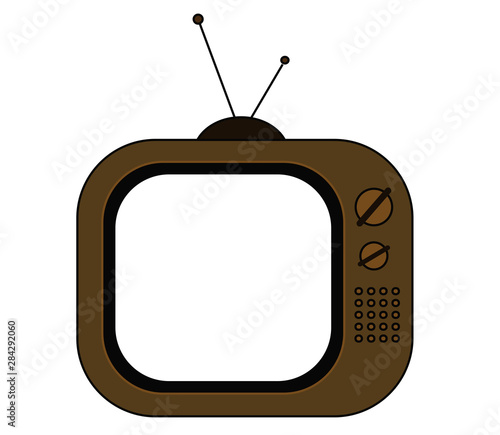 Old tv on a white background. An object. Vector illustration.