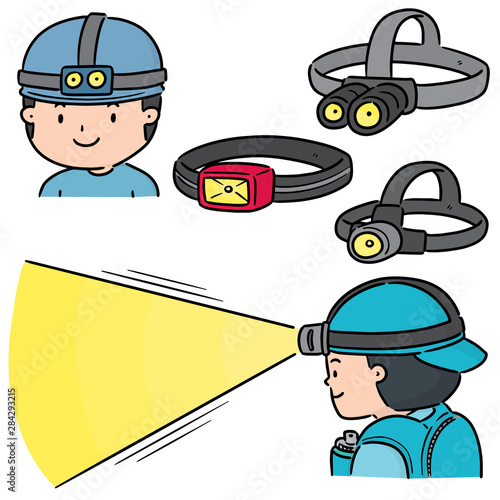 vector set of headlamp