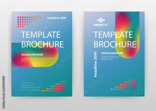 Blue, green, dotted business design for annual report, brochure, flyer, poster. Blue background vector illustration for flyer, leaflet, poster. Business abstract A4 brochure template.