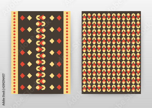 Bisque red brown seamless texture design for annual report, brochure, flyer, poster. Ornament texture on brown vector illustration for flyer, leaflet, poster. Business abstract A4 brochure template.