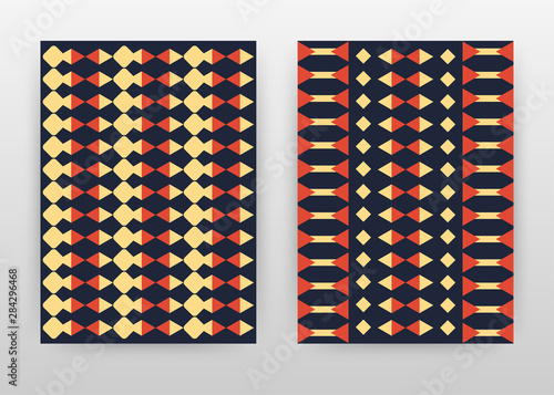 National ornament with red, bisque, red colors design for annual report, brochure, flyer, poster. Ornament seamless texture background vector illustration poster. Abstract A4 brochure template.