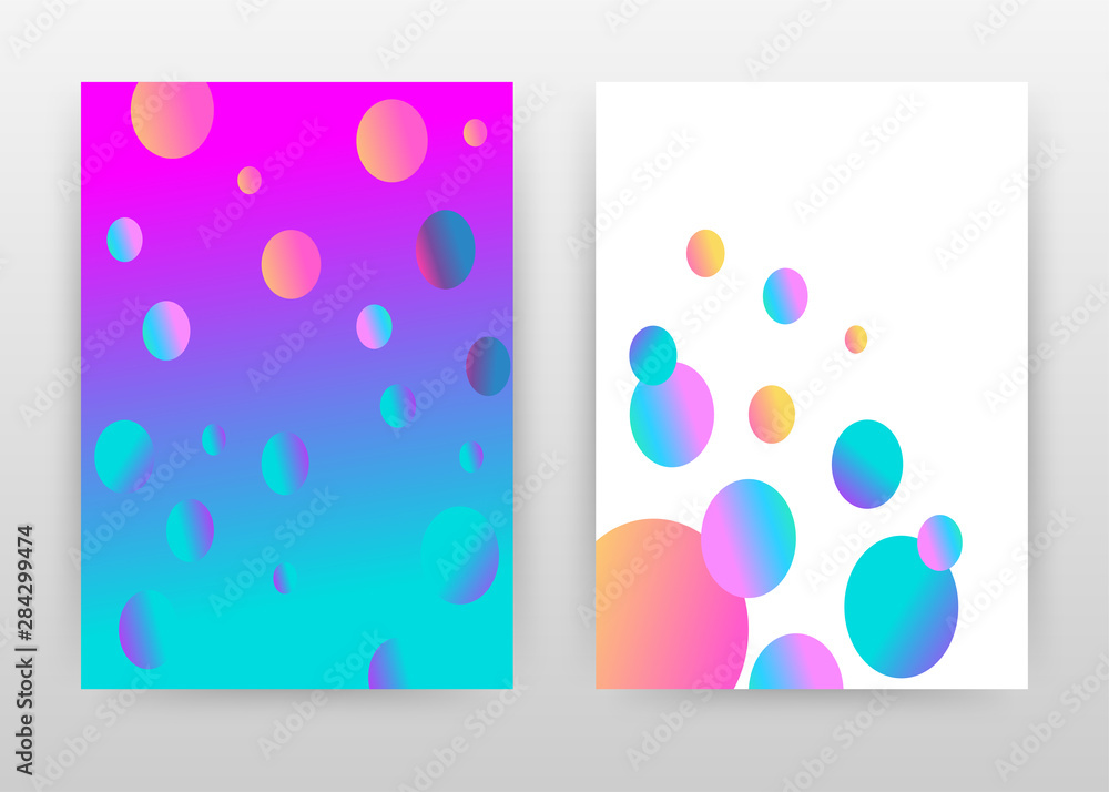 Fototapeta premium Colorful blue, yellow, purple round pearls design for annual report, brochure, flyer, poster. Colorful background vector illustration for flyer, leaflet, poster. Abstract A4 brochure template.