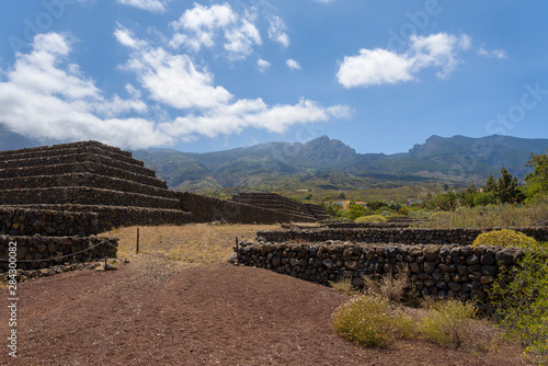 pyramids of Guimar rectangular pyramids built of Lara stone. photo