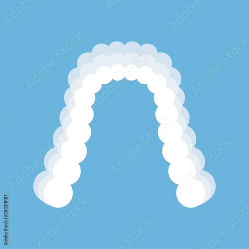 Judge wig isolated. White hair curls. vector illustration