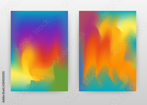 Colorful liquid orange, yellow, purple, green design for annual report, brochure, flyer, poster. Colorful background vector illustration for flyer, poster. Business abstract A4 brochure template.