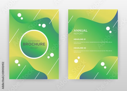 Green waved design for annual report, brochure, flyer, poster. Green abstract background vector illustration for flyer, leaflet, poster. Business abstract A4 brochure template.