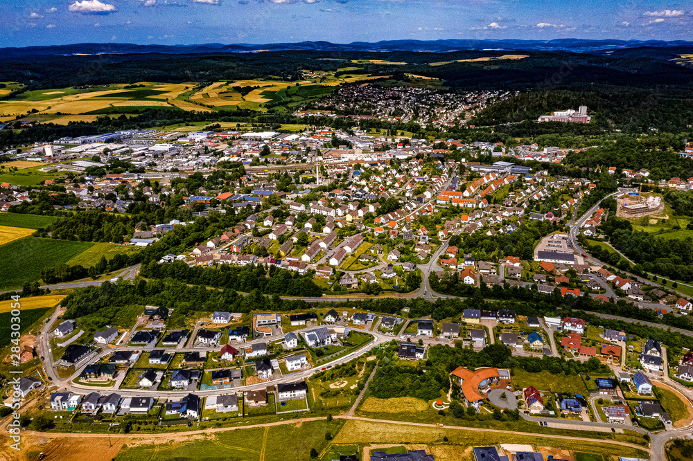 Stadt Frankenberg aus der Luft