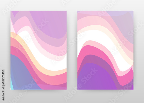 Pink, purple waves design for annual report, brochure, flyer, poster. Abstract colorful waves background vector illustration for flyer, leaflet, poster. Business abstract A4 brochure template.