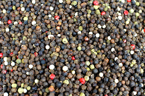 background of colorful peppercorns