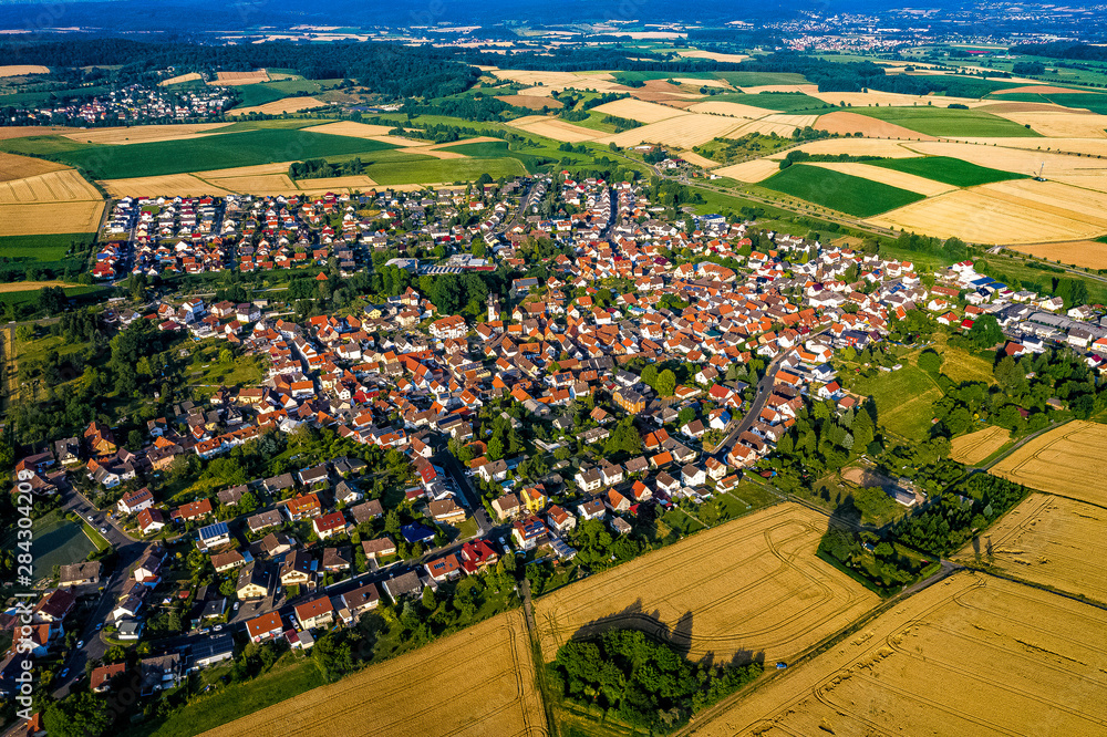Dorf Hüttengesäss in Hessen aus der Luft