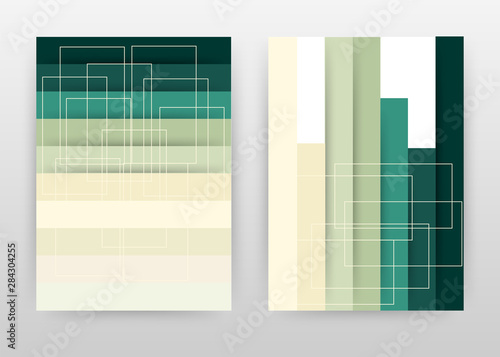 Green lined design for annual report, brochure, flyer, poster. Green abstract background vector illustration for flyer, leaflet, poster. Business abstract A4 brochure template.
