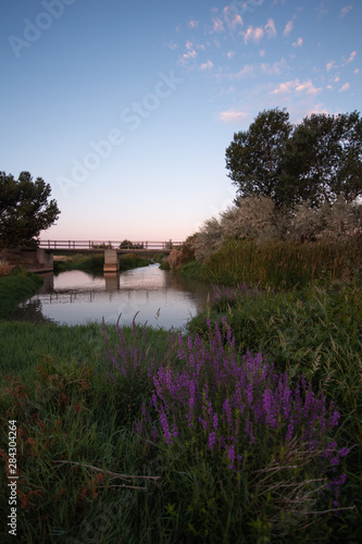 Bridges passing through the Jalon river in Torres de Berrellen Zaragoza Spain