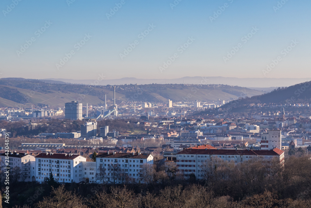 Aussicht vom Stuttgarter Killesbergturm Richtung Osten