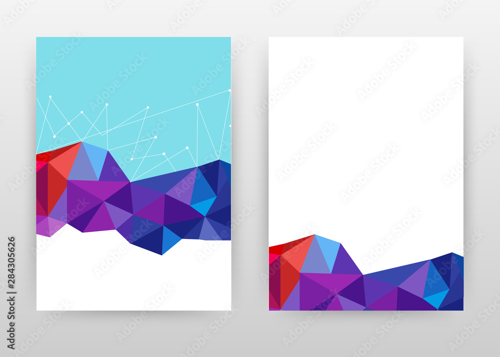 Colorful blue purple red diamond shape design for annual report, brochure, flyer, poster. Abstract diamond background vector illustration flyer, leaflet, poster. Business abstract A4 brochure template