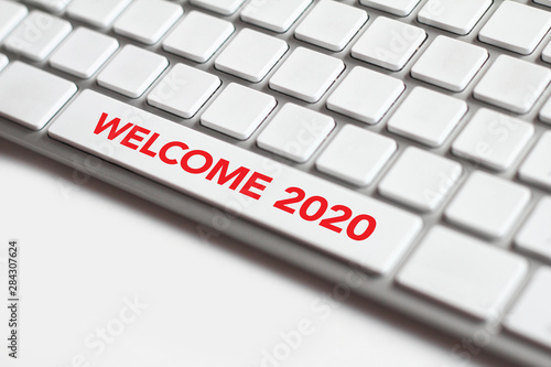 Welcome 2020 on the keyboard.