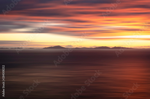 Sunset seascape scene on Isle of Skye  Scotland