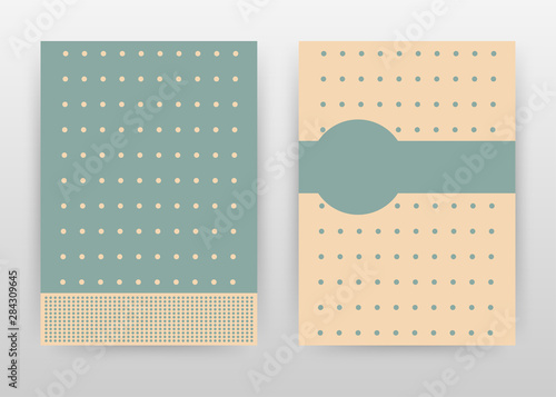 Green biqsue dotted seamless texture design for annual report, brochure, flyer, poster. Bisque pattern background vector illustration for flyer, leaflet. Business abstract A4 brochure template.