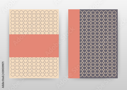 Ornament seamless on brown bisque design for annual report, brochure, flyer, poster. Ornament texture background vector illustration for flyer, leaflet. Business abstract A4 brochure template.