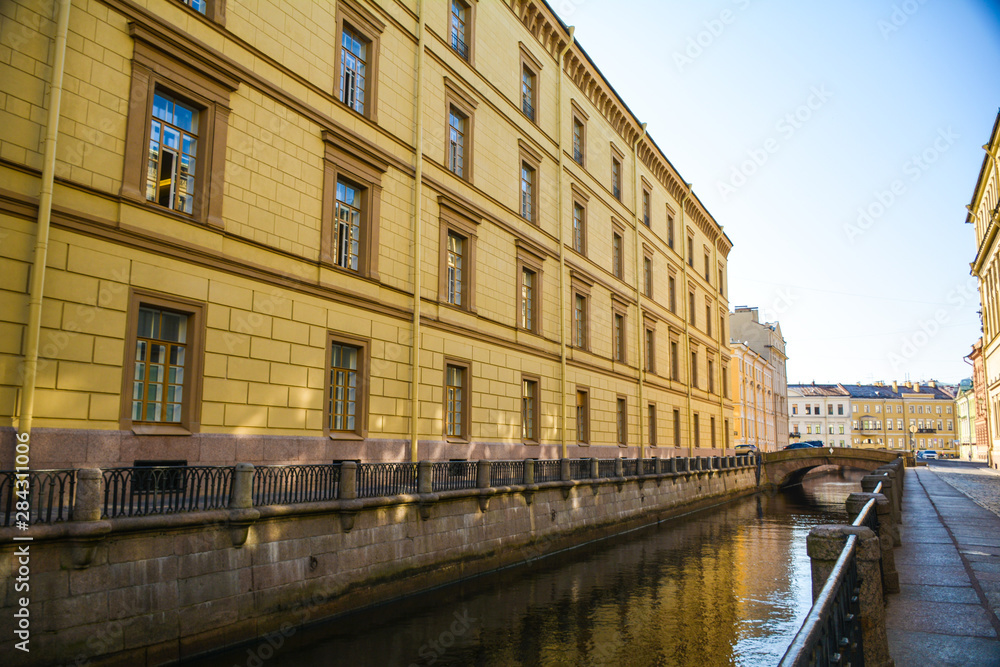 The Swan Canal Embankment at the Winter Palace, St. Petersburg, Russia