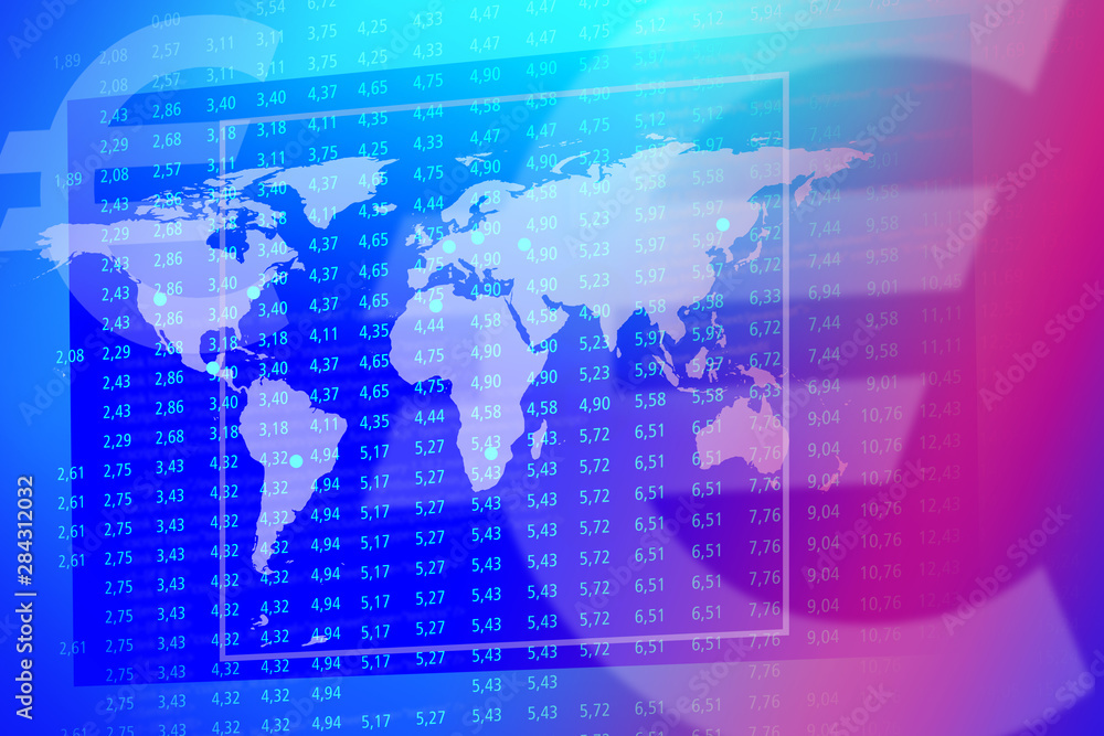 Background image with media screen Diagrams and graphs. In the background is the outline of Words