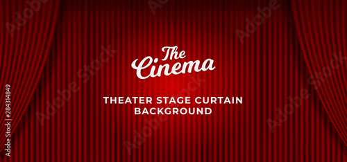 Theater stage red curtain background with spotlight overlay. clean closed curtain backdrop template vector illustration.