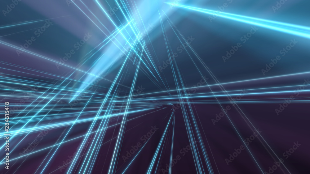 3d line neon cube in space 3d line neon cube in space