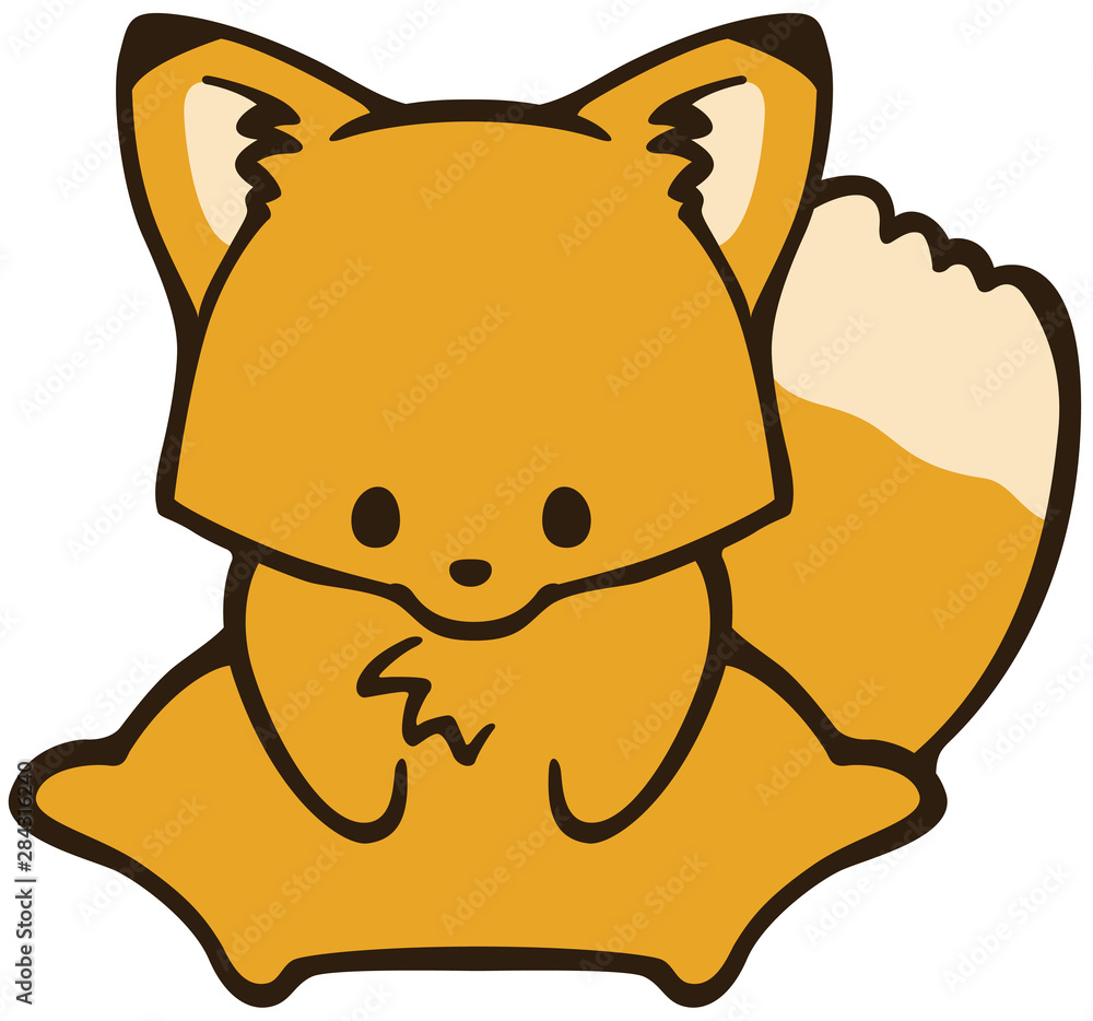 座っているキツネのキャラクターのイラスト Stock Vector Adobe Stock 座っているキツネのキャラクターのイラスト Stock Vector Adobe Stock