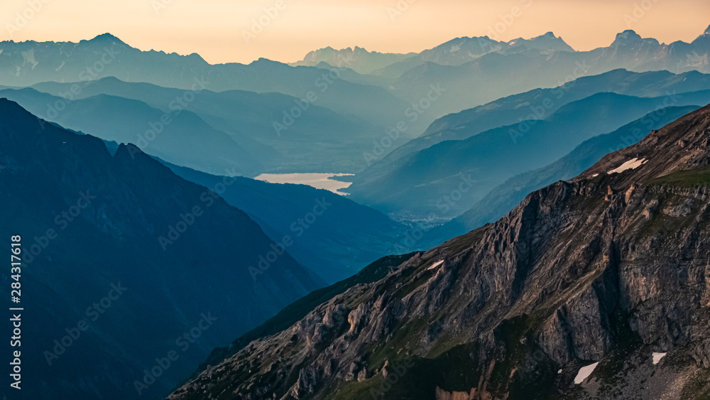 Beautiful alpine sunset view at the famous Grossglockner High Alpine Road, Salzburg, Austria Beautiful alpine sunset view at the famous Grossglockner High Alpine Road, Salzburg, Austria