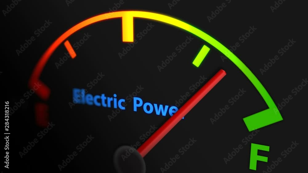 Electric Fuel Gauge Full Animation on Car Dashboard Electric Fuel Gauge Full Animation on Car Dashboard