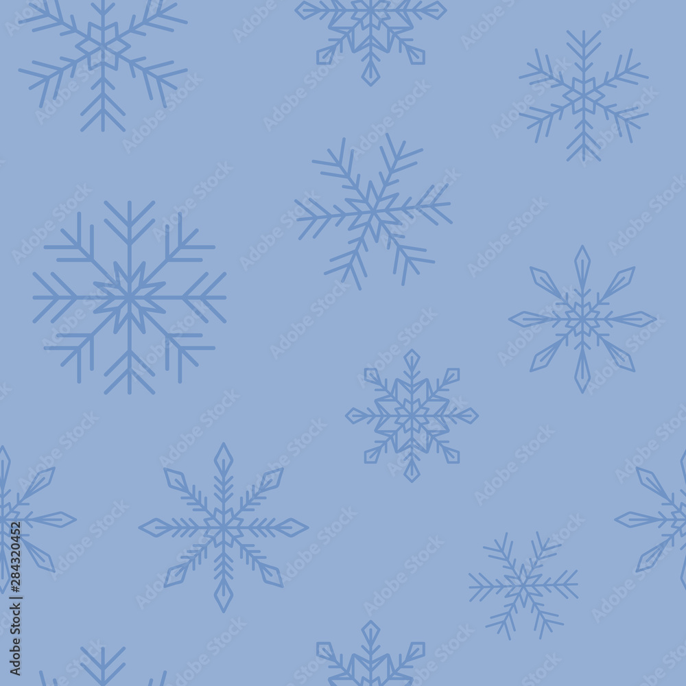 Fototapeta premium seamless pattern blue snowflake background vector illustration EPS10