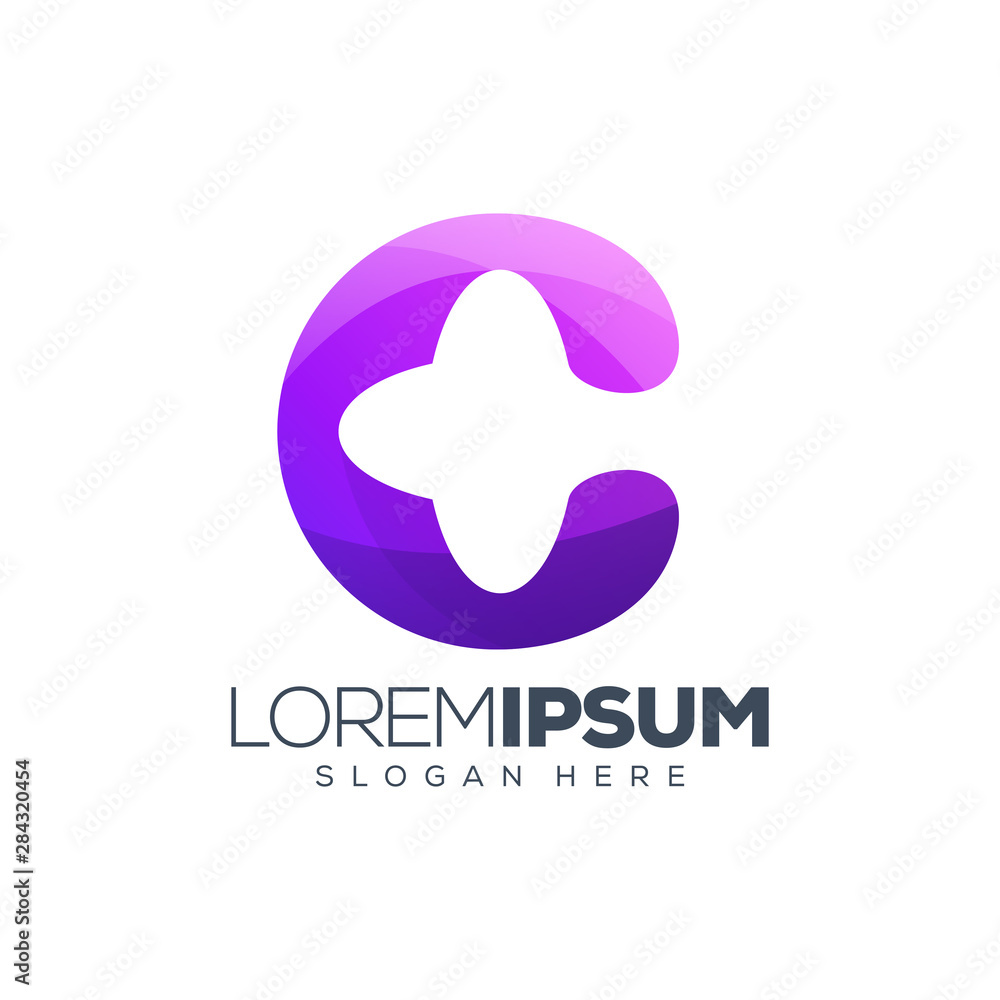 letter C logo design vector illustration