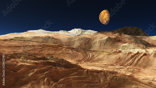 space mars terrain aerial shot