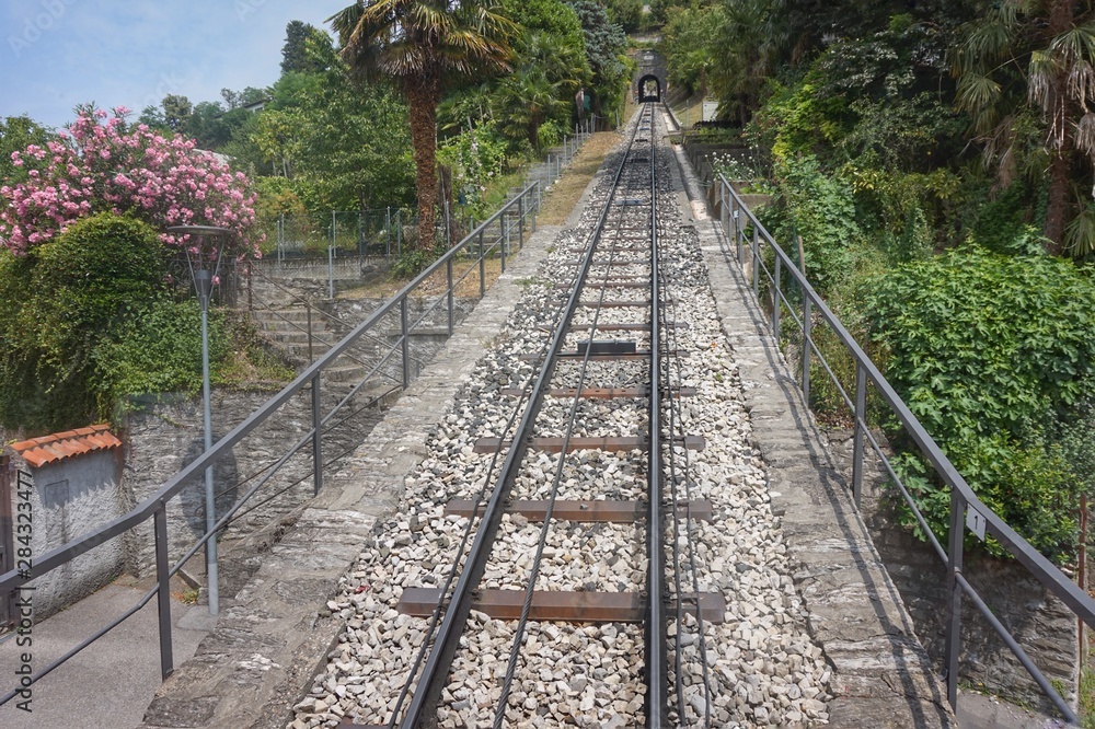 Fototapeta premium Monte Bre cable car rails