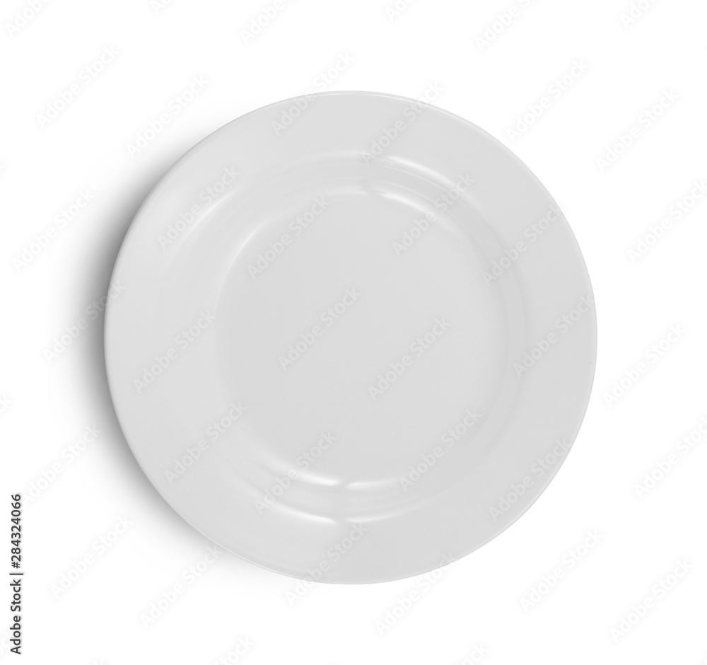 white plate isolated on white background. white plate isolated on white background.