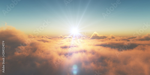 Fototapeta Naklejka Na Ścianę i Meble -  heaven, sunset over the clouds