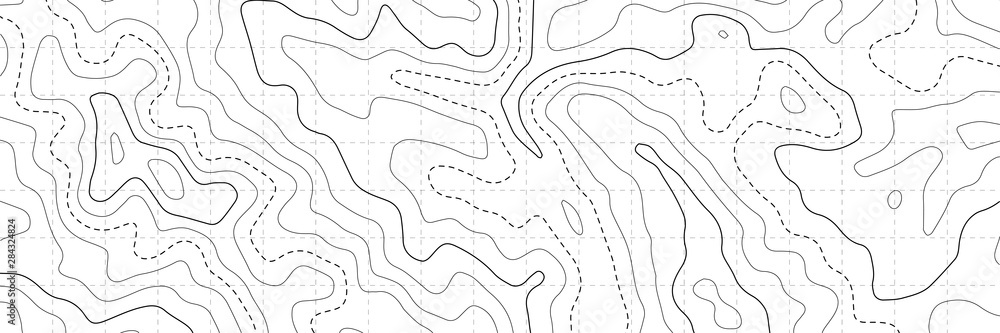Topographic map. Topographical background. Linear graphics. Vector illustration. - obrazy, fototapety, plakaty 