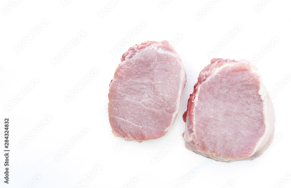 raw pork meat on white background raw pork meat on white background