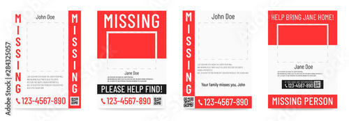 Missing person poster Help to find placard template