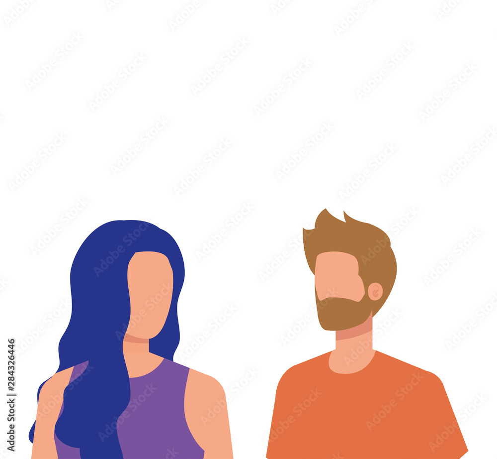 young lovers couple avatars characters young lovers couple avatars characters