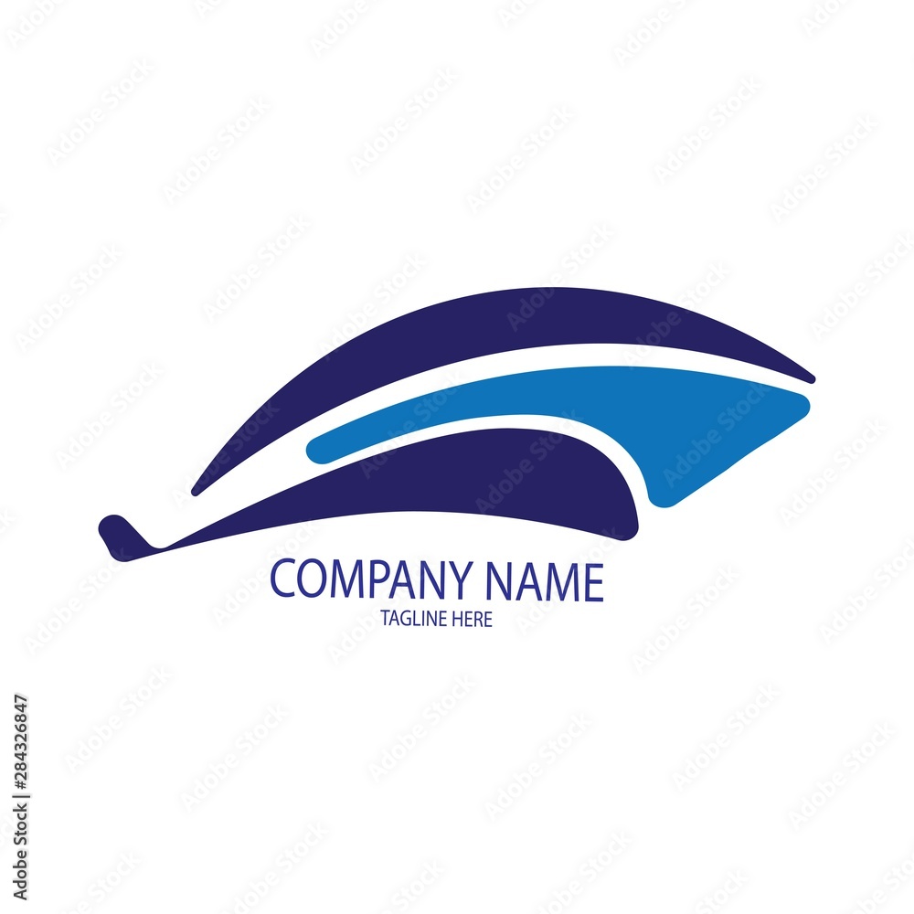 blue ship logo vector
