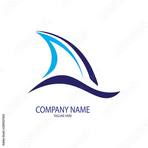 blue shark logo vector