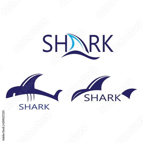 blue shark logo vector