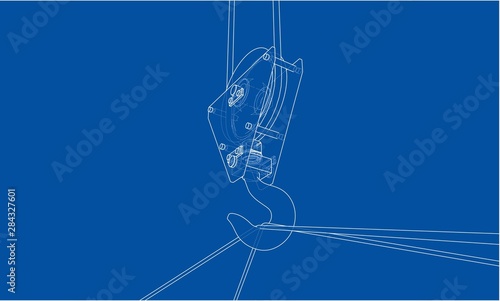 Cargo container. Wire-frame style